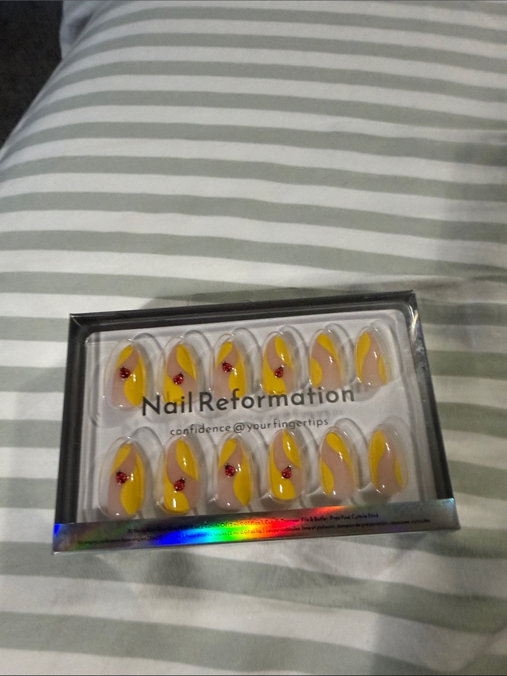 Nail set on bedding